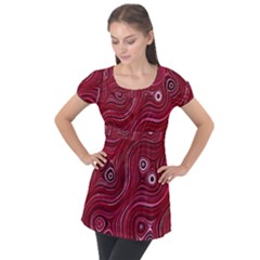 Electric Field Art Xxxviii Puff Sleeve Tunic Top by okhismakingart