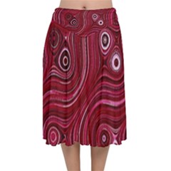 Electric Field Art Xxxviii Velvet Flared Midi Skirt by okhismakingart