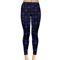 Neon Oriental Characters Print Pattern Leggings  by dflcprintsclothing