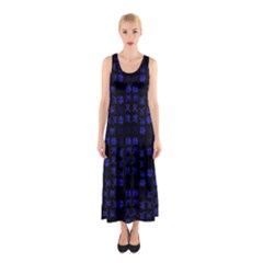 Neon Oriental Characters Print Pattern Sleeveless Maxi Dress by dflcprintsclothing