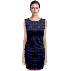 Neon Oriental Characters Print Pattern Classic Sleeveless Midi Dress by dflcprintsclothing