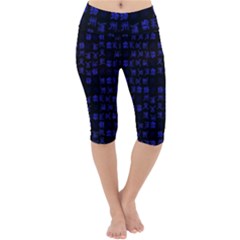 Neon Oriental Characters Print Pattern Lightweight Velour Cropped Yoga Leggings by dflcprintsclothing