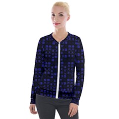 Neon Oriental Characters Print Pattern Velour Zip Up Jacket by dflcprintsclothing