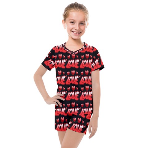 Love 2 Kids  Mesh Tee And Shorts Set by ArtworkByPatrick