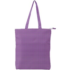 Purple Gingham Double Zip Up Tote Bag by retrotoomoderndesigns