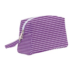 Purple Gingham Wristlet Pouch Bag (medium) by retrotoomoderndesigns