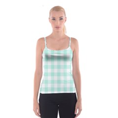 Mint Green Gingham Spaghetti Strap Top by retrotoomoderndesigns