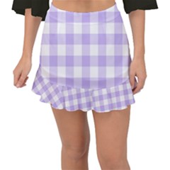 Lavender Gingham Fishtail Mini Chiffon Skirt by retrotoomoderndesigns