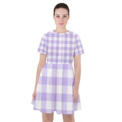 Lavender Gingham Sailor Dress by retrotoomoderndesigns