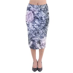 Garden Of The Phoenix Granite Velvet Midi Pencil Skirt by Riverwoman