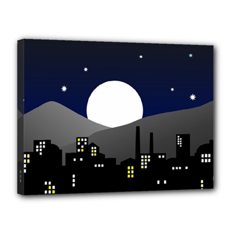 City At Night Canvas 16  X 12  (stretched) by Pakrebo