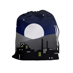 City At Night Drawstring Pouch (xl) by Pakrebo