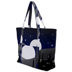 City At Night Zip Up Canvas Bag