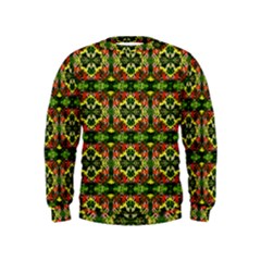 Pattern Red Green Yellow Black Kids  Sweatshirt by Pakrebo