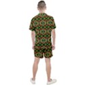 Pattern Red Green Yellow Black Men s Mesh Tee and Shorts Set View2