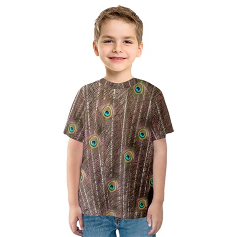 Peacock Feather Bird Exhibition Kids  Sport Mesh Tee by Pakrebo