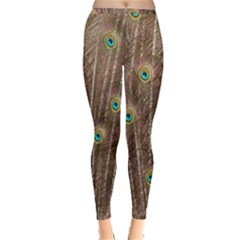 Peacock Feather Bird Exhibition Inside Out Leggings by Pakrebo