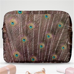 Peacock Feather Bird Exhibition Make Up Pouch (large) by Pakrebo