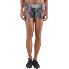 Peacock Bird Pattern Yoga Shorts by Pakrebo