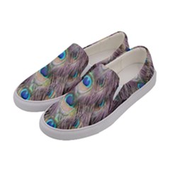 Peacock Bird Pattern Women s Canvas Slip Ons by Pakrebo