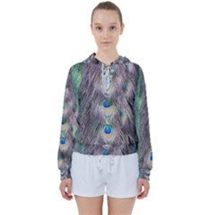 Peacock Bird Pattern Women s Tie Up Sweat by Pakrebo