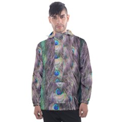 Peacock Bird Pattern Men s Front Pocket Pullover Windbreaker by Pakrebo