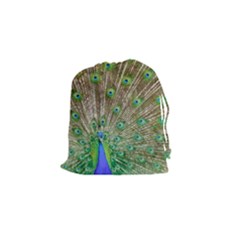 Peacock Color Bird Colorful Drawstring Pouch (small) by Pakrebo