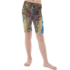 Peacock Feather Peacock Feather Kids  Mid Length Swim Shorts by Pakrebo