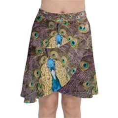 Peacock Feather Peacock Feather Chiffon Wrap Front Skirt by Pakrebo