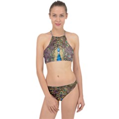 Peacock Feather Peacock Feather Racer Front Bikini Set by Pakrebo