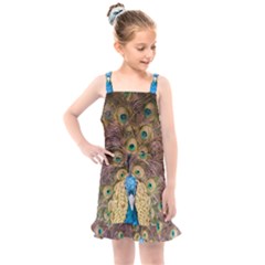 Peacock Feather Peacock Feather Kids  Overall Dress by Pakrebo