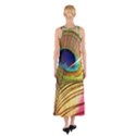 Peacock Feather Colorful Peacock Sleeveless Maxi Dress View2