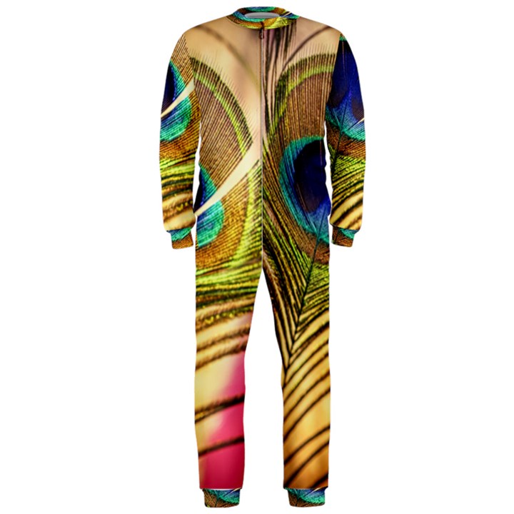 Peacock Feather Colorful Peacock OnePiece Jumpsuit (Men) 