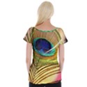 Peacock Feather Colorful Peacock Cap Sleeve Top View2