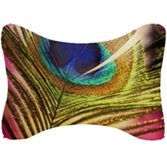 Peacock Feather Colorful Peacock Seat Head Rest Cushion by Pakrebo