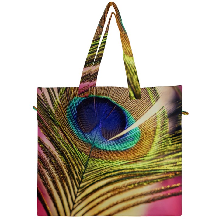 Peacock Feather Colorful Peacock Canvas Travel Bag