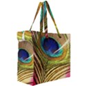 Peacock Feather Colorful Peacock Canvas Travel Bag View3