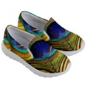 Peacock Feather Colorful Peacock Kids  Lightweight Slip Ons View3