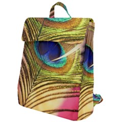 Peacock Feather Colorful Peacock Flap Top Backpack