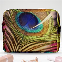 Peacock Feather Colorful Peacock Make Up Pouch (large) by Pakrebo