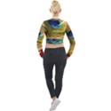 Peacock Feather Colorful Peacock Long Sleeve Cropped Velvet Jacket View2