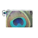 Peacock Feather Close Up Macro Canvas Cosmetic Bag (Medium) View1