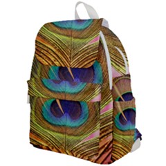 Peacock Feather Bird Colorful Top Flap Backpack by Pakrebo