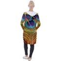 Peacock Feather Bird Colorful Hooded Pocket Cardigan View2