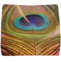 Peacock Feather Bird Colorful Seat Cushion by Pakrebo