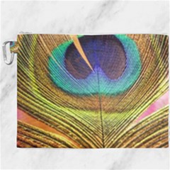 Peacock Feather Bird Colorful Canvas Cosmetic Bag (xxxl) by Pakrebo