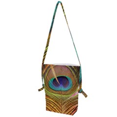 Peacock Feather Bird Colorful Folding Shoulder Bag by Pakrebo