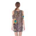 Pen Peacock Wheel Plumage Colorful Shoulder Cutout One Piece Dress View2