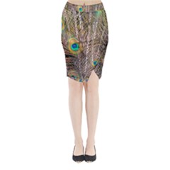 Pen Peacock Wheel Plumage Colorful Midi Wrap Pencil Skirt by Pakrebo