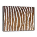 Skin Zebra Striped White Brown Canvas 16  x 12  (Stretched) View1